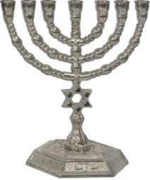 Small Menorah Start of David- Silver