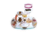 Glass Havdalah Set Pomegranates Gold Combinations