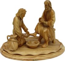 Jesus Washing Disciple Feet - Expressive 8.3"