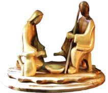 Jesus Washing Disciple Feet - Modern Art 7.9"