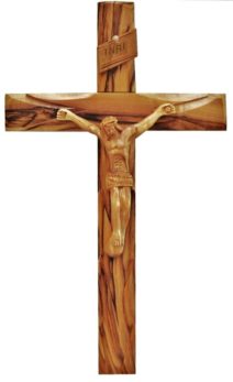Olive Wood Catholic Wall Hanging Crucifixion Cross with Jesus Holy Land 11.8"