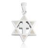 Messianic Star of David with Cross Pendant Mother of Pearl