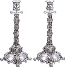 Traditional Long Candlesticks in Silver