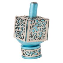 Medium Dreidel Pomegranates Turquoise