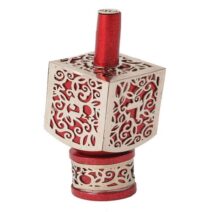 Medium Dreidel Pomegranates Red