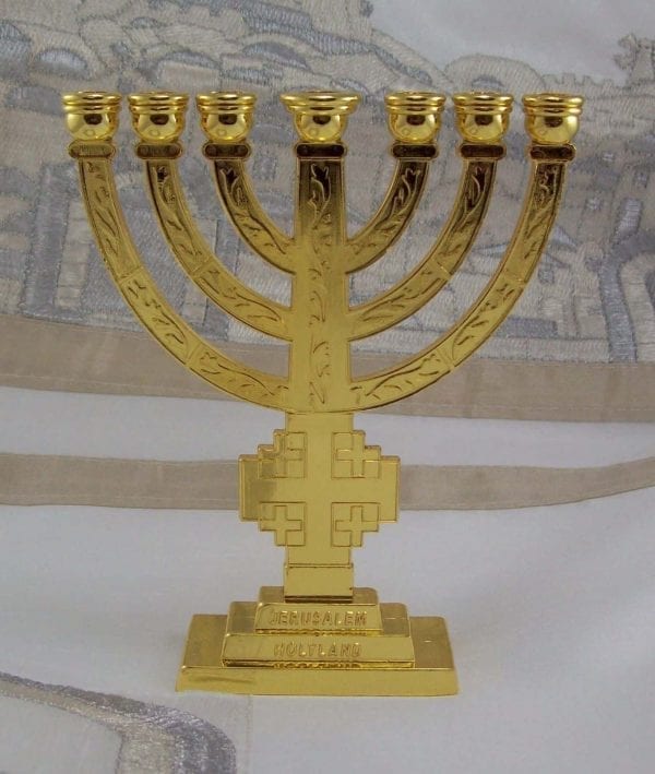 7-Branch-Temple-MENORAH-Gold-Color-with-Jerusalem-Cross-Holy-Land-Gift-152741590010