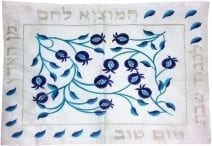 Challah Cover Blue Pomegranates