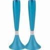 Anodize Aluminum Candlesticks Set Turquoise & Silver
