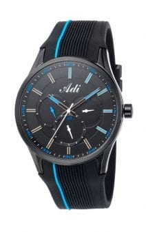 Adi Watches Men's Sport Black andTurquoise Wrist Watch Citizen Mechanism Quartz