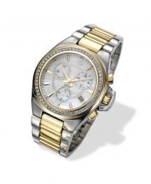 Adi Watches Unisex Elegant Wrist Watch White & Gold with Cubic Zirconia 10ATM