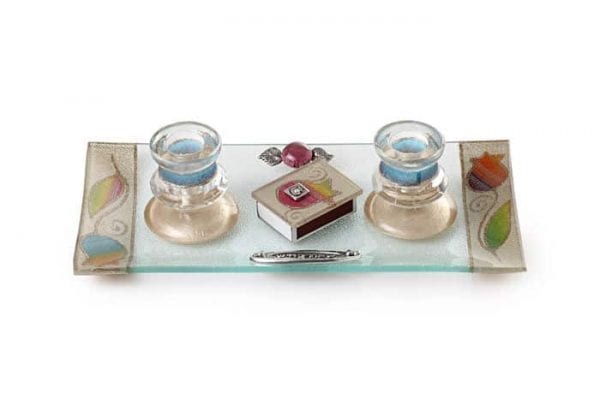 Hand-Painted-Candlesticks-Matches-and-Tray-wPomegranates-162437946443