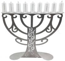 Hanukkah Menorah Classic Aluminum Laser Work Oil