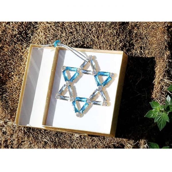 Judaica-White-Turquoise-Crystal-Star-of-David-Wall-Hanging-162723938343-3