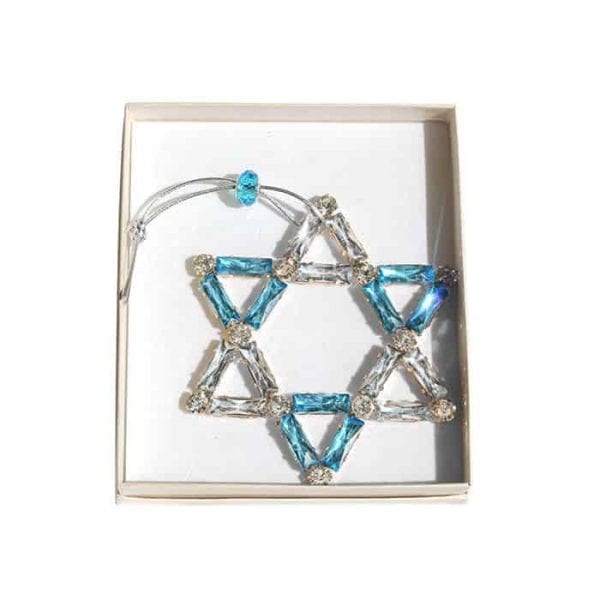 Judaica-White-Turquoise-Crystal-Star-of-David-Wall-Hanging-162723938343