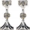 Judaica Shabbat Jerusalem Candlesticks Tower 925 Electroformed Silver