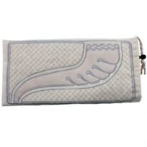 Ivory Woven  Shofar Bag Embroidered with Shofar & Silver Patern