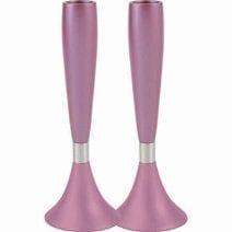 Anodize Aluminum Candlesticks Set Pink & Silver